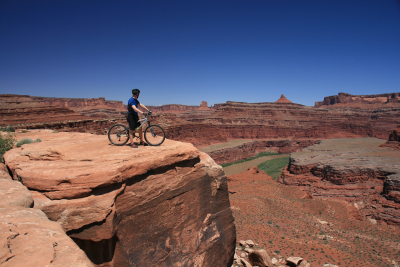 biker on top of the mountain